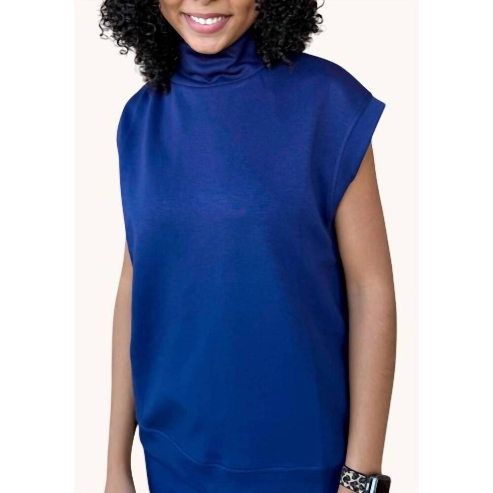 NEW BEFORE YOU cozy luxe mock neck top in navy